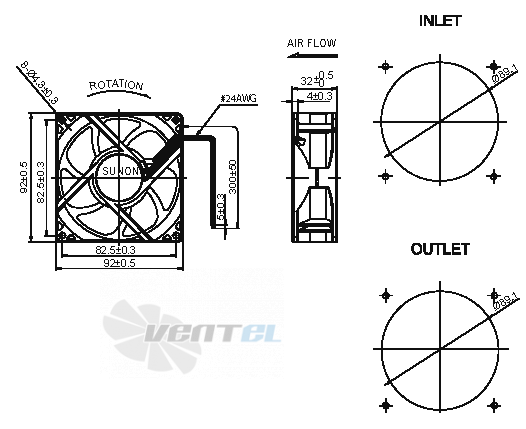 Sunon PSD1209PLV2-A-Z-GN - описание, технические характеристики, графики