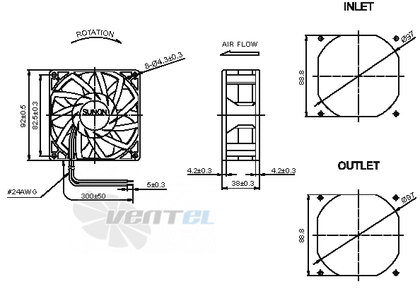 Sunon PMD1209PMB1-A-2-GN - описание, технические характеристики, графики