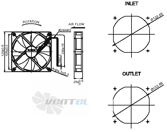 Sunon HAC0251S4-000U-999 - описание, технические характеристики, графики