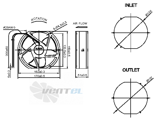 Sunon PSD48H0AZBX-A-2-Z-GN - описание, технические характеристики, графики