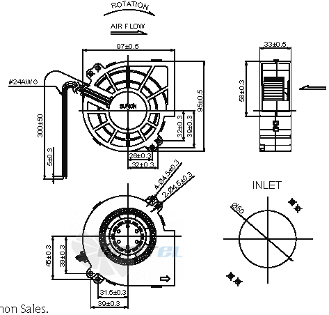 Sunon PF97331BX-B00U-A99 - описание, технические характеристики, графики