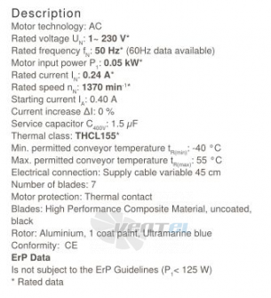 Ziehl-abegg FN025-4ED.W8.A7 - описание, технические характеристики, графики