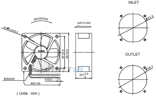 Sunon HA60251V4-0000-999 - описание, технические характеристики, графики