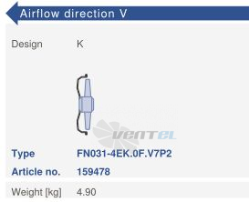 Ziehl-abegg FN031-4EK.0F.V7P2 - описание, технические характеристики, графики