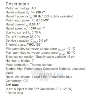 Ziehl-abegg FN035-4ED.WD.A7 - описание, технические характеристики, графики