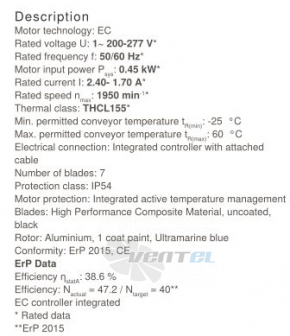 Ziehl-abegg FN035-6IW.BF.A7P2 - описание, технические характеристики, графики