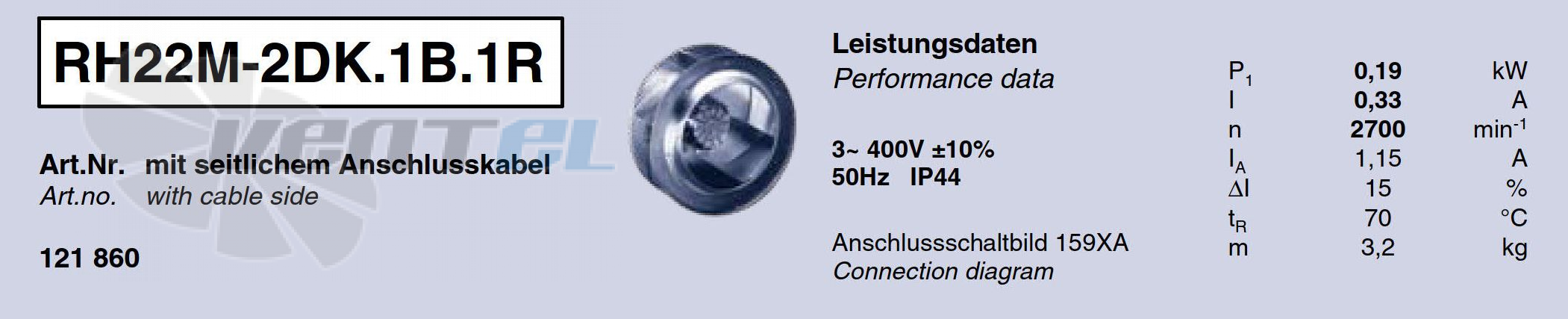 Ziehl-abegg RH22M-2DK.1B.1R - описание, технические характеристики, графики