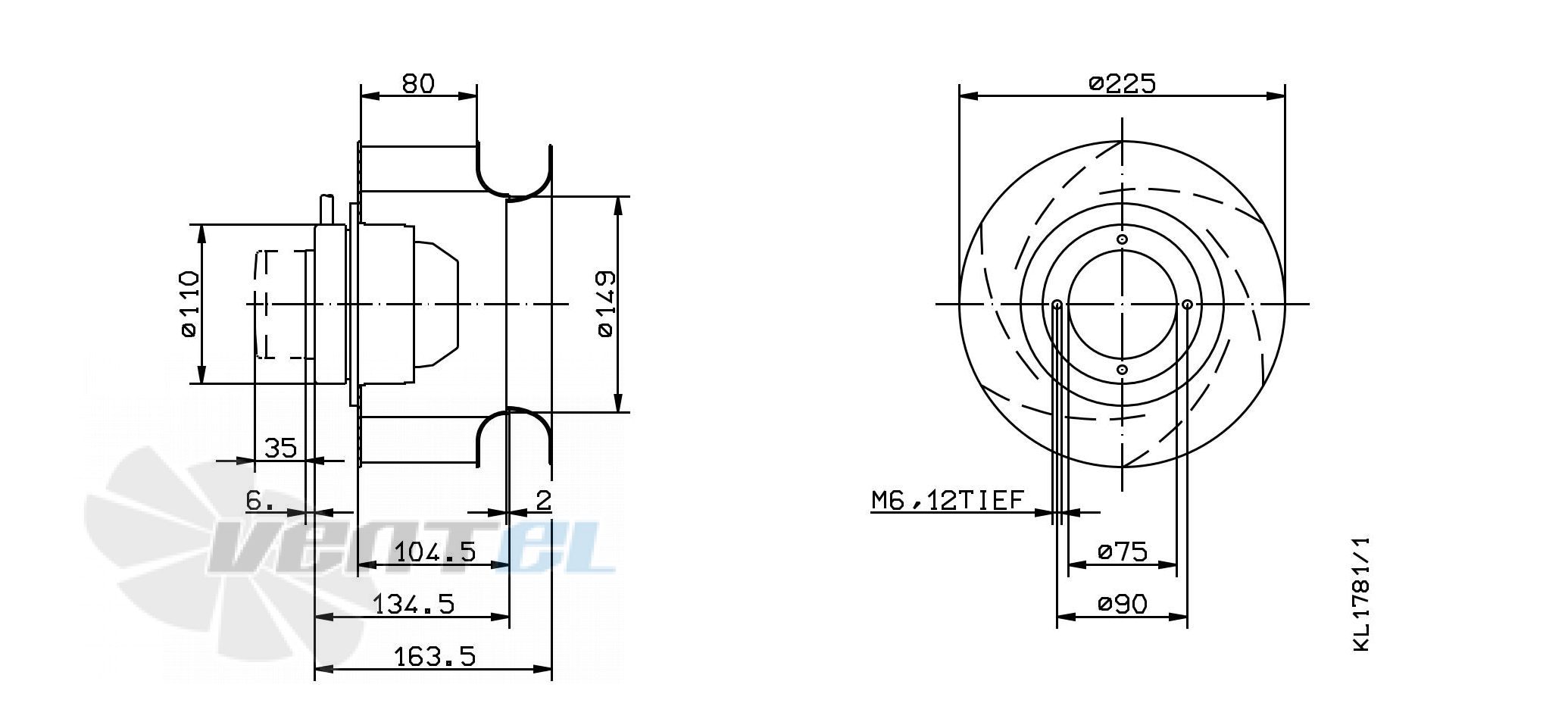 Ziehl-abegg RH22M-2DK.1B.1R - описание, технические характеристики, графики