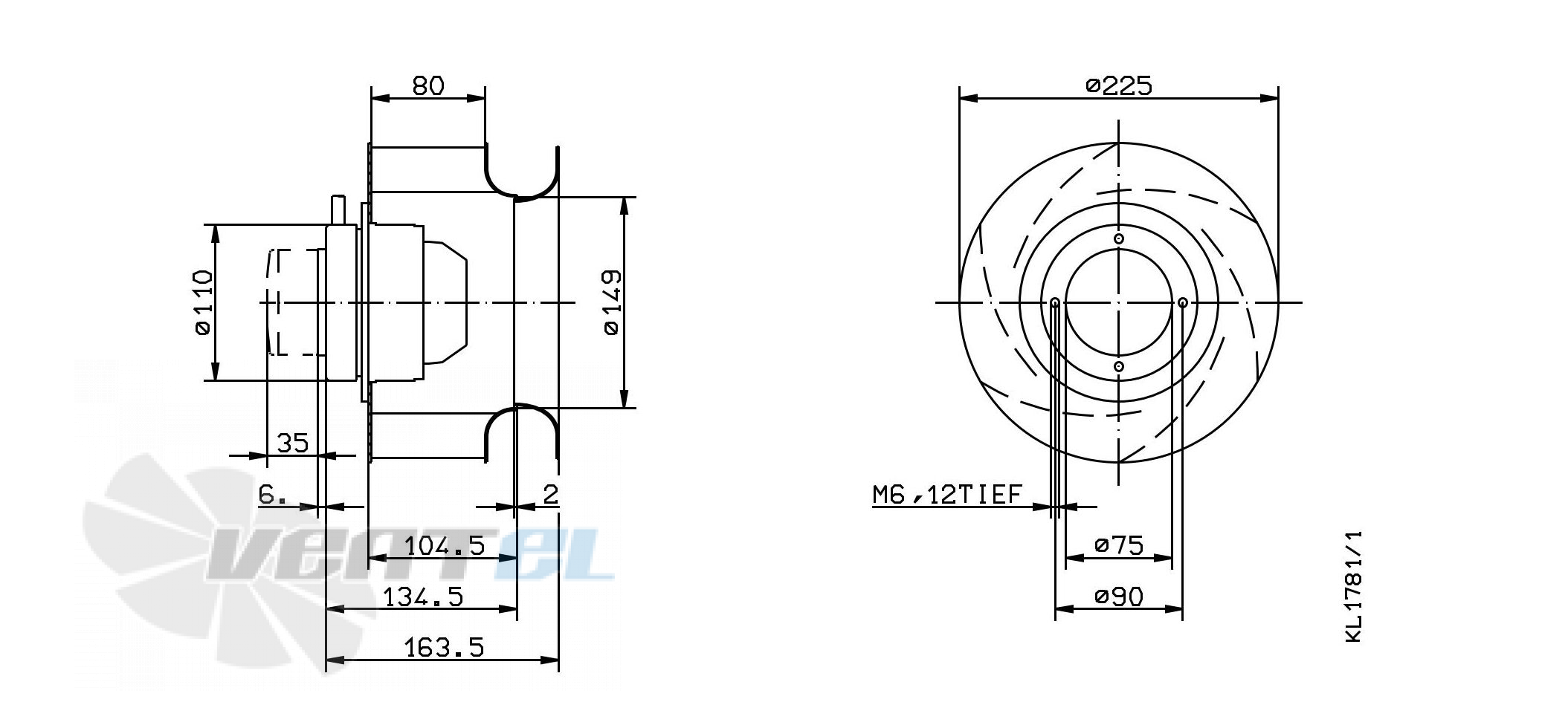 Ziehl-abegg RH22M-2EK.1B.1R - описание, технические характеристики, графики