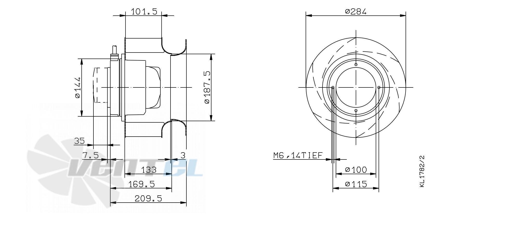 Ziehl-abegg RH28M-2DK.3I.1R - описание, технические характеристики, графики