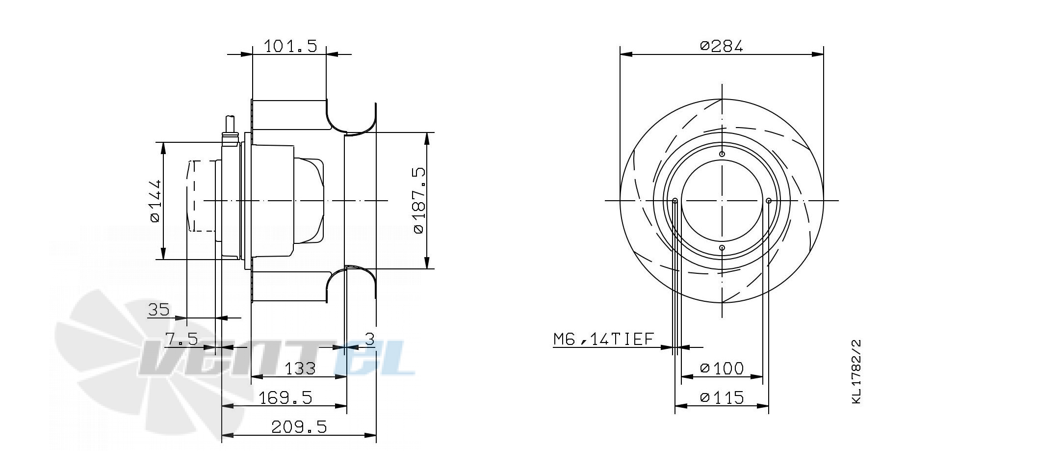 Ziehl-abegg RH28M-2EK.3I.1R - описание, технические характеристики, графики