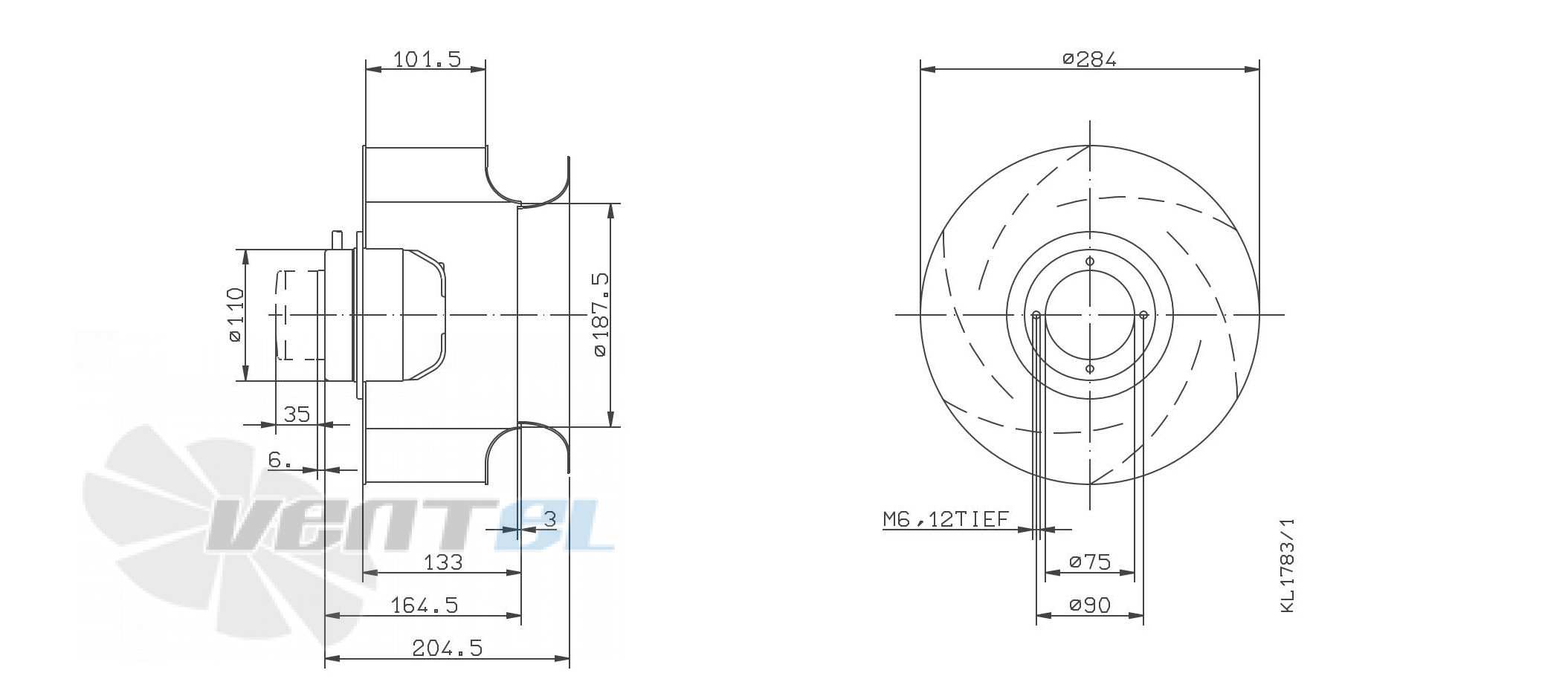 Ziehl-abegg RH28M-VDK.2A.1R - описание, технические характеристики, графики