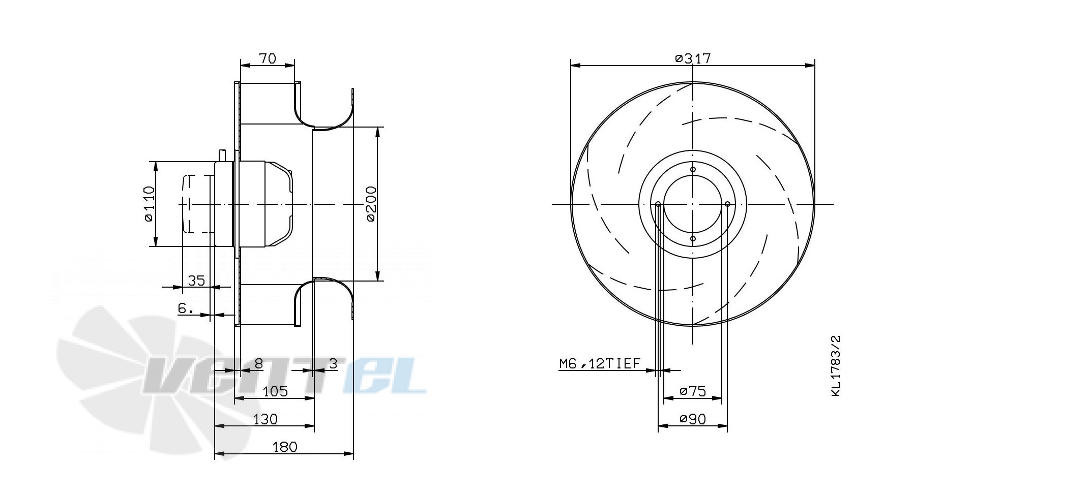 Ziehl-abegg RH31M-4EK.2A.2R - описание, технические характеристики, графики