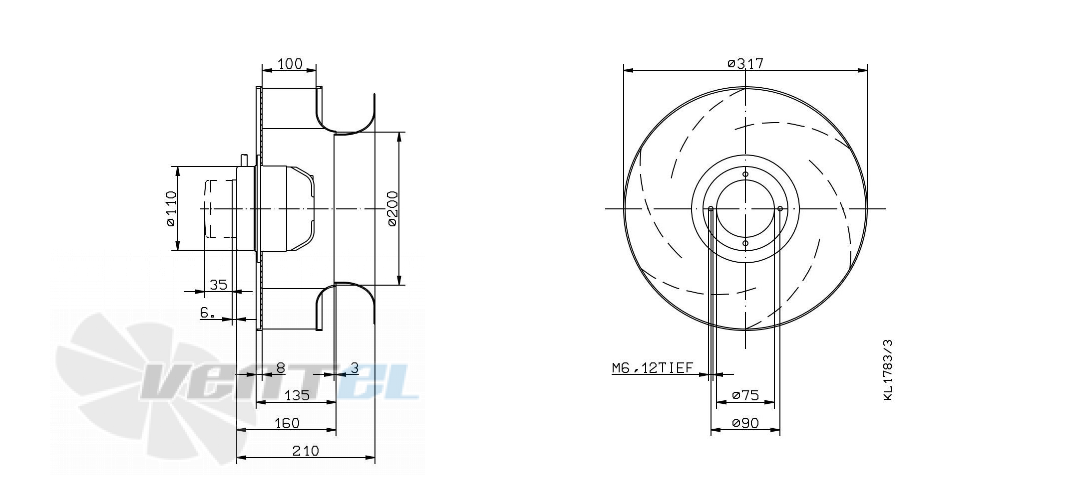 Ziehl-abegg RH31M-4EK.2C.1R - описание, технические характеристики, графики