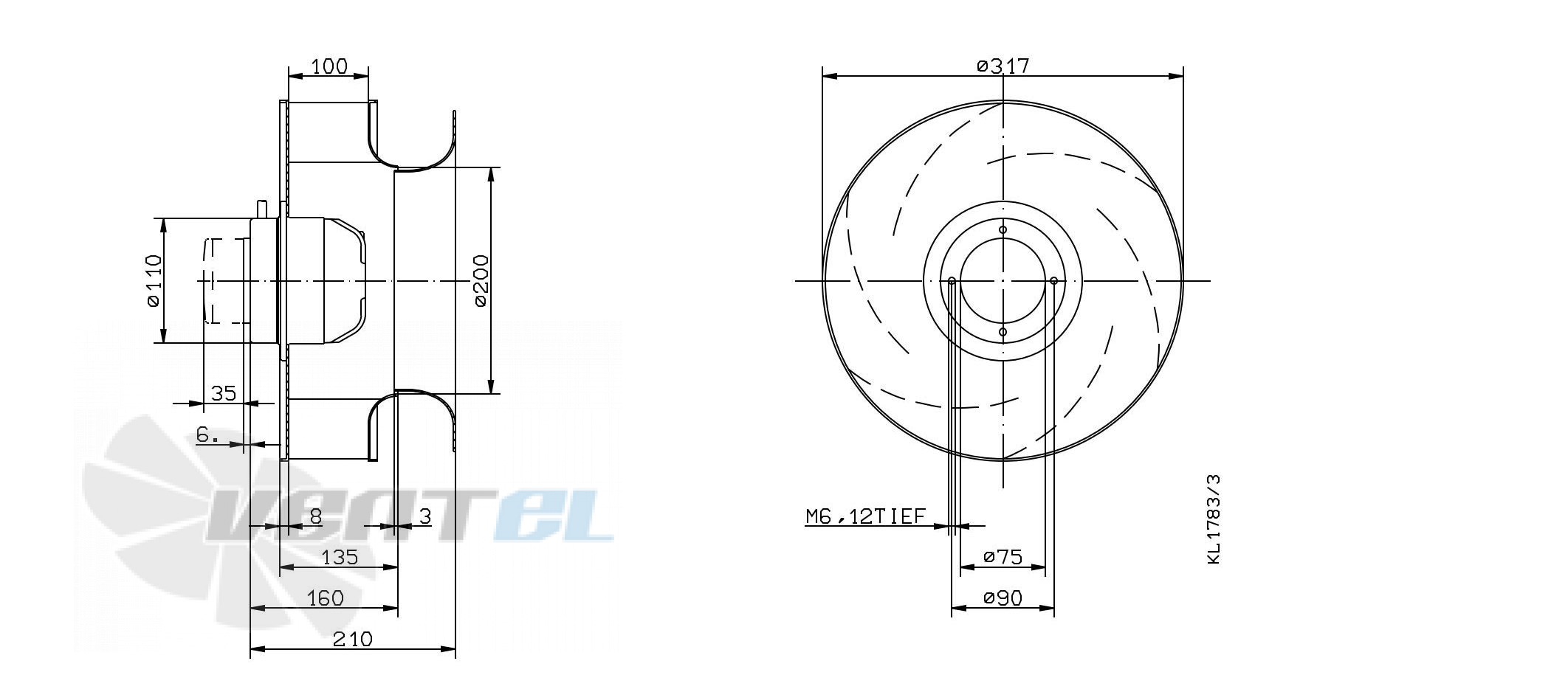 Ziehl-abegg RH31M-6DK.2A.1R - описание, технические характеристики, графики