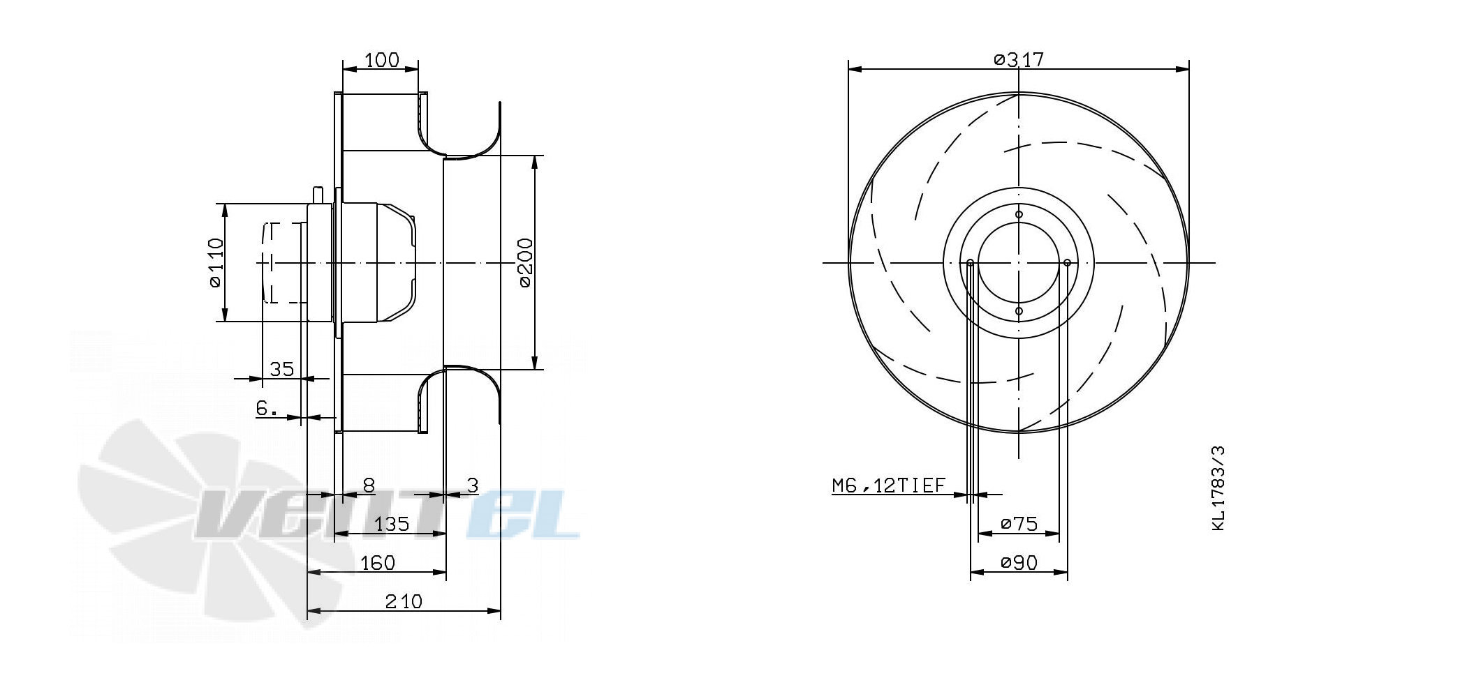 Ziehl-abegg RH31M-6EK.2A.1R - описание, технические характеристики, графики