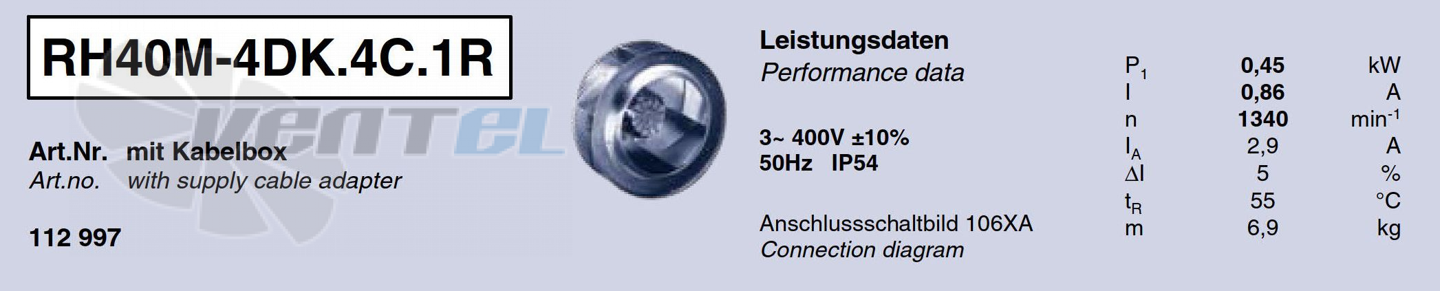 Ziehl-abegg RH40M-4DK.4C.1R - описание, технические характеристики, графики