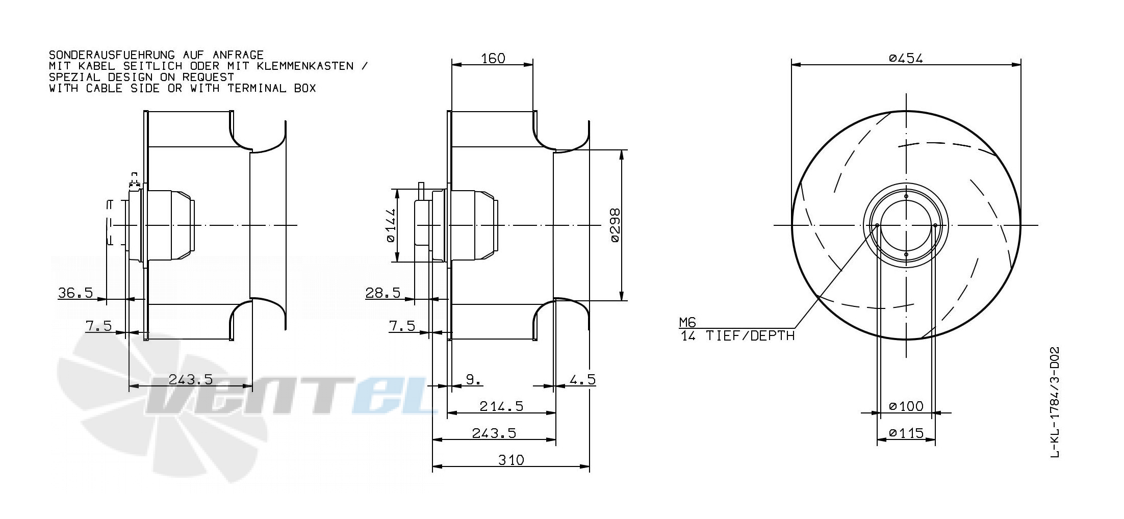 Ziehl-abegg RH45M-4DK.4F.1R - описание, технические характеристики, графики