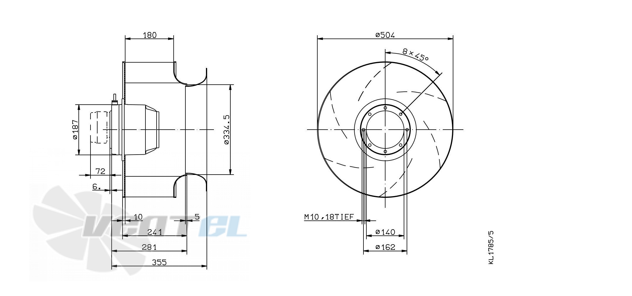 Ziehl-abegg RH50M-4DK.6F.1R - описание, технические характеристики, графики