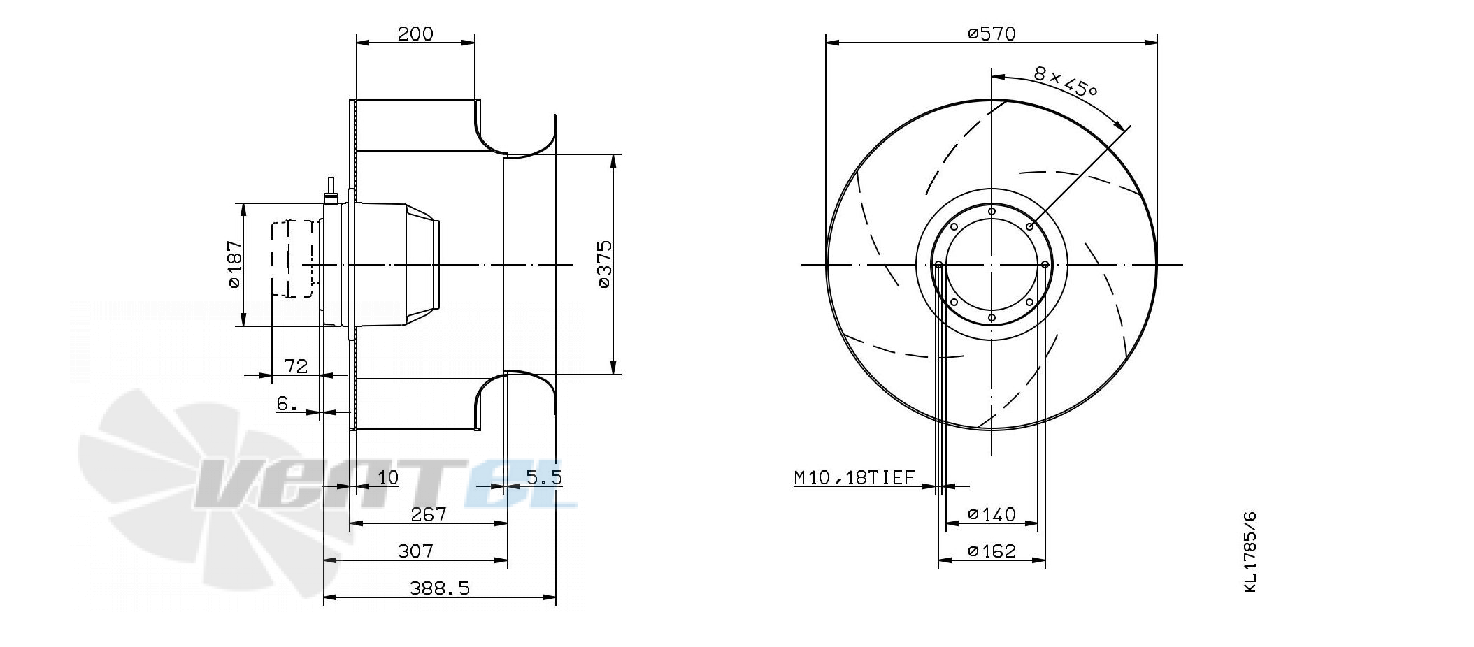 Ziehl-abegg RH56M-4DK.6K.1R - описание, технические характеристики, графики