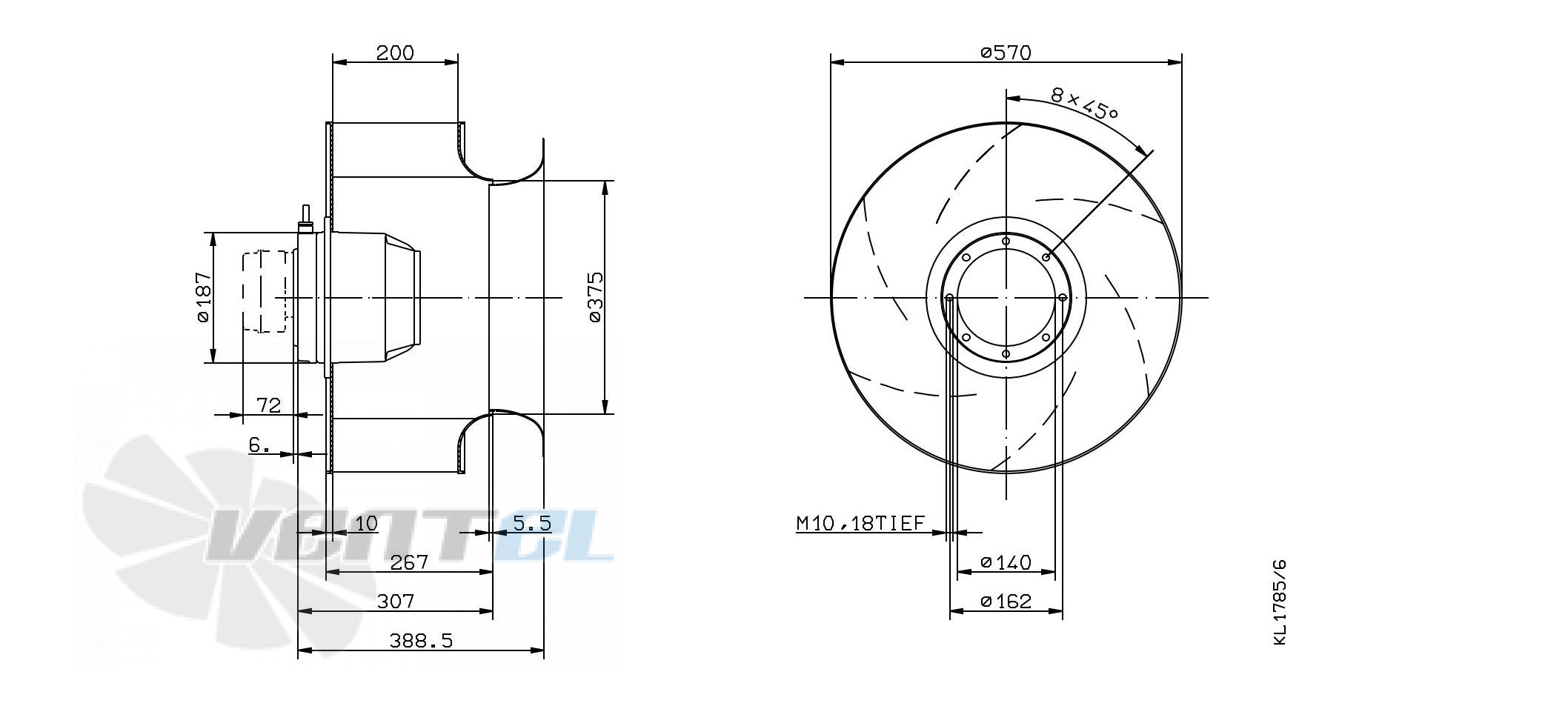 Ziehl-abegg RH56M-8EK.6C.1R - описание, технические характеристики, графики