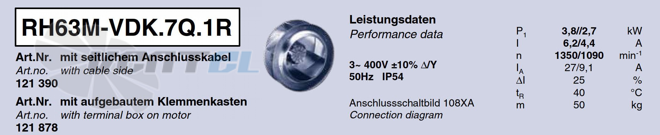 Ziehl-abegg RH63M-VDK.7Q.1R - описание, технические характеристики, графики