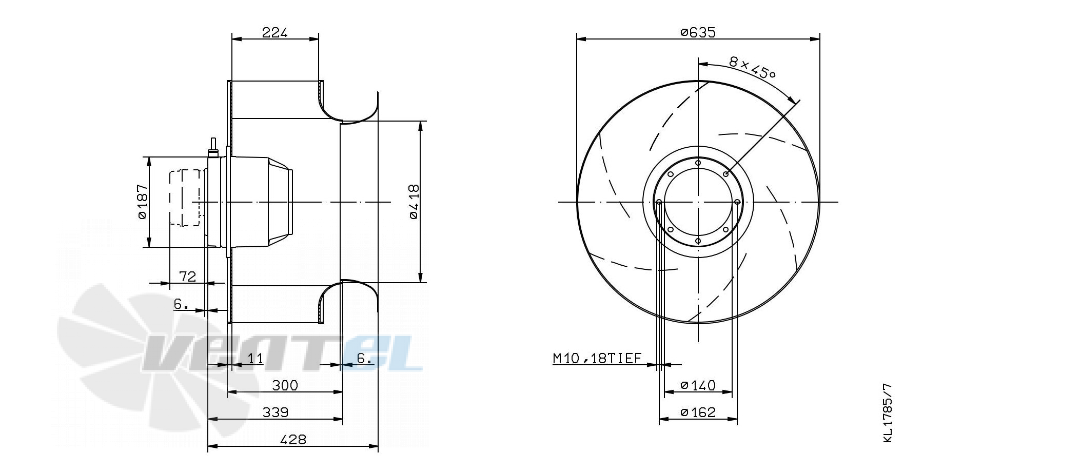 Ziehl-abegg RH63M-ADK.6C.1R - описание, технические характеристики, графики