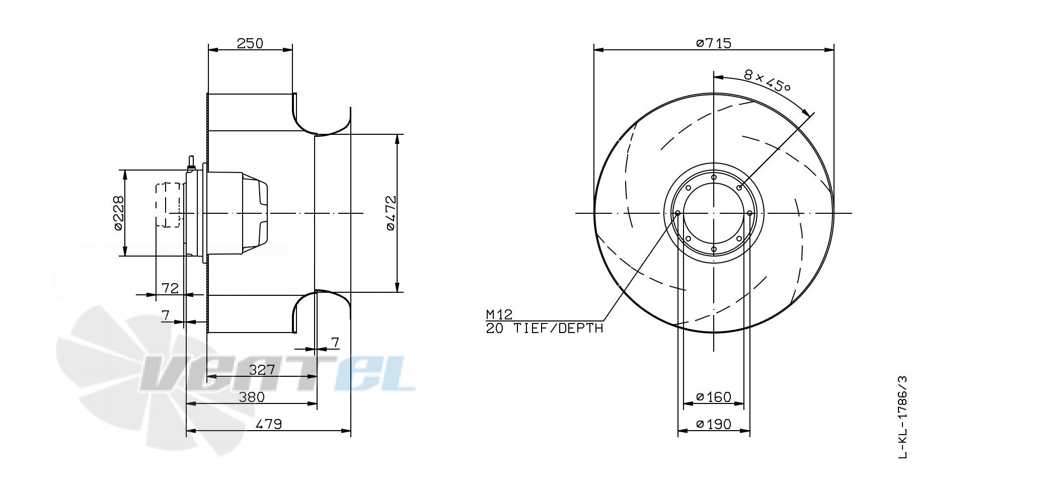 Ziehl-abegg RH71M-6DK.7M.1R - описание, технические характеристики, графики