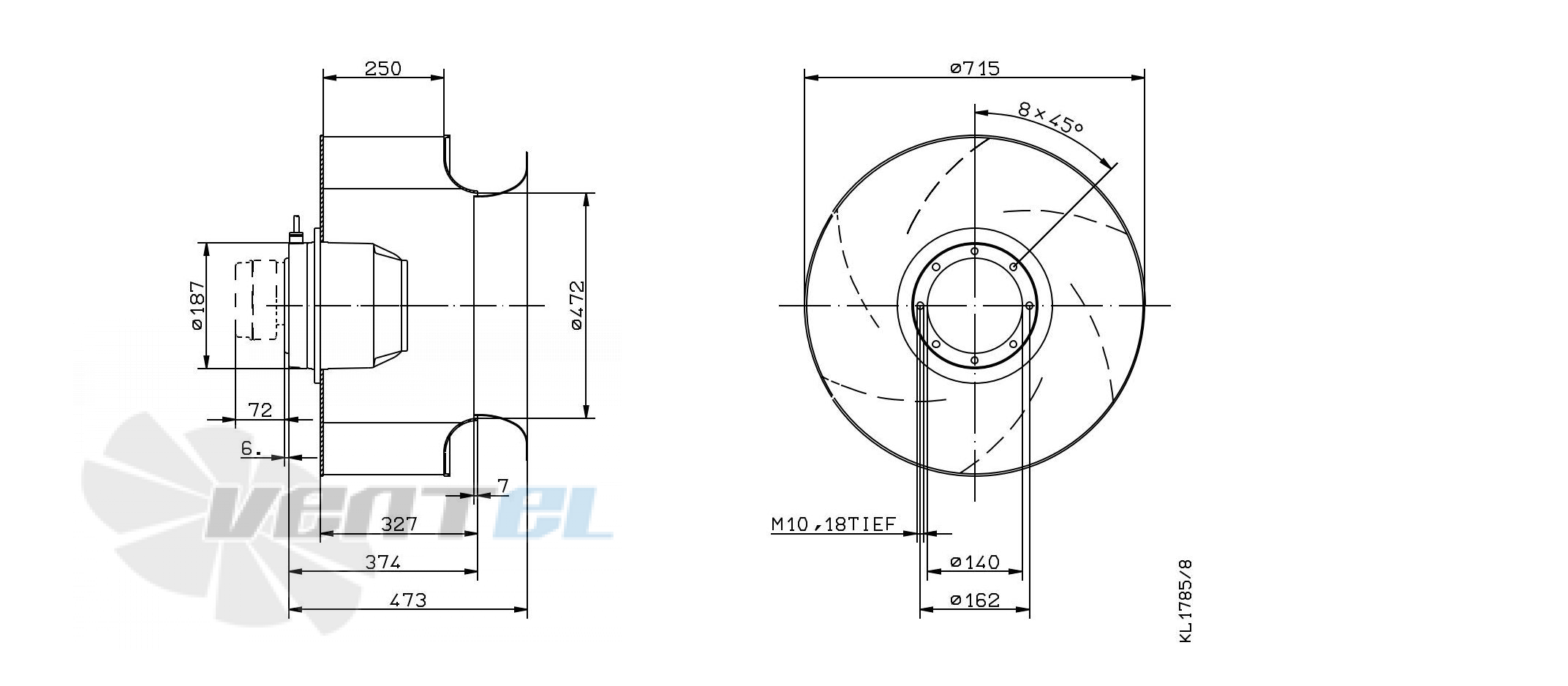 Ziehl-abegg RH71M-8DK.6K.1R - описание, технические характеристики, графики