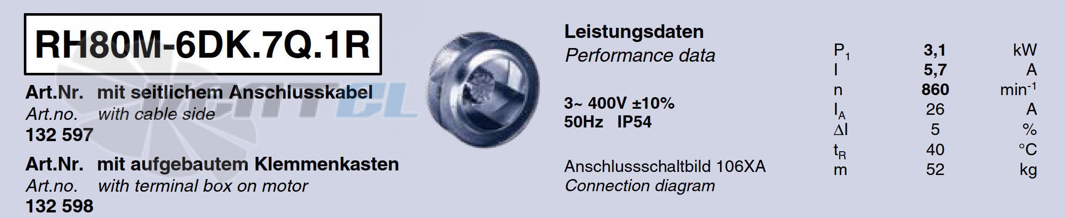 Ziehl-abegg RH80M-6DK.7Q.1R - описание, технические характеристики, графики