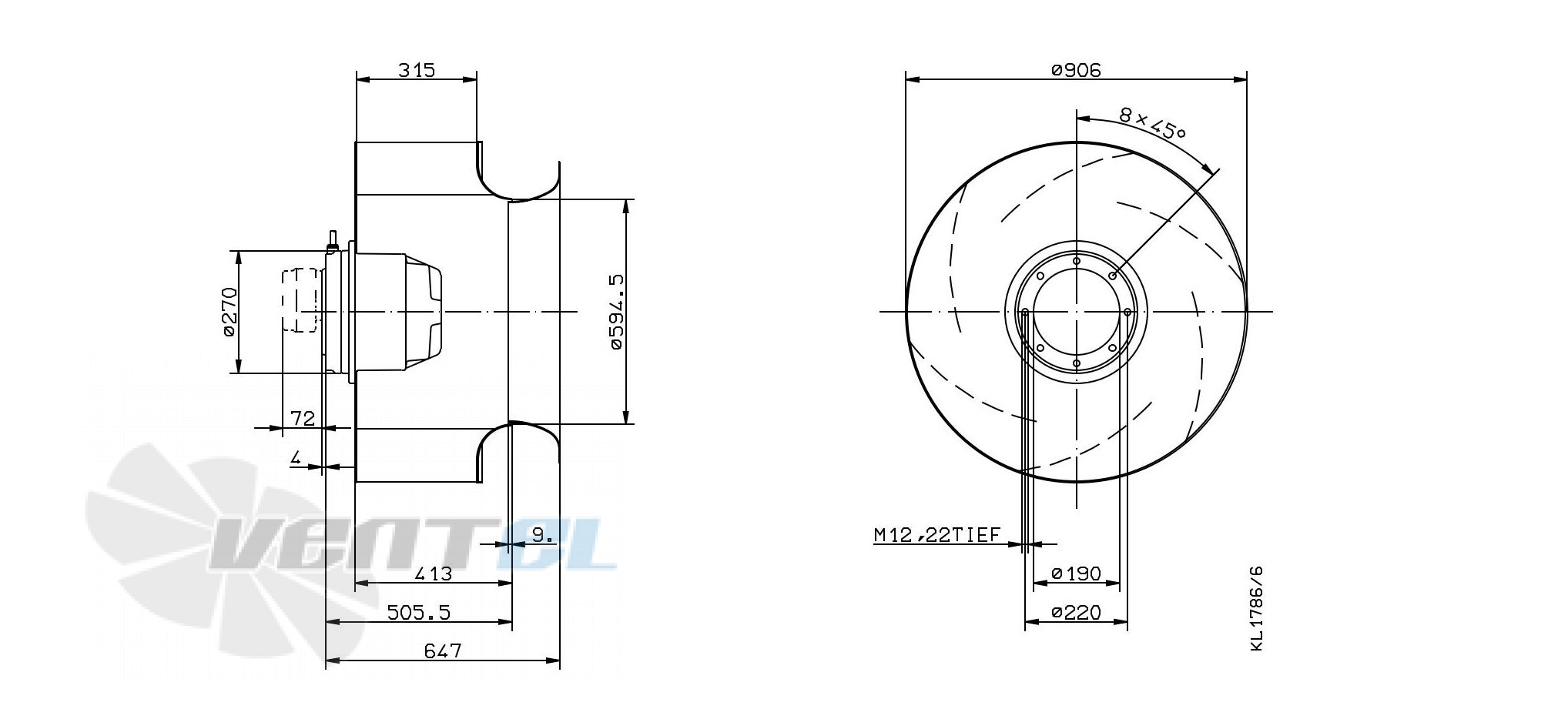 Ziehl-abegg RH90M-6DK.8S.1R - описание, технические характеристики, графики