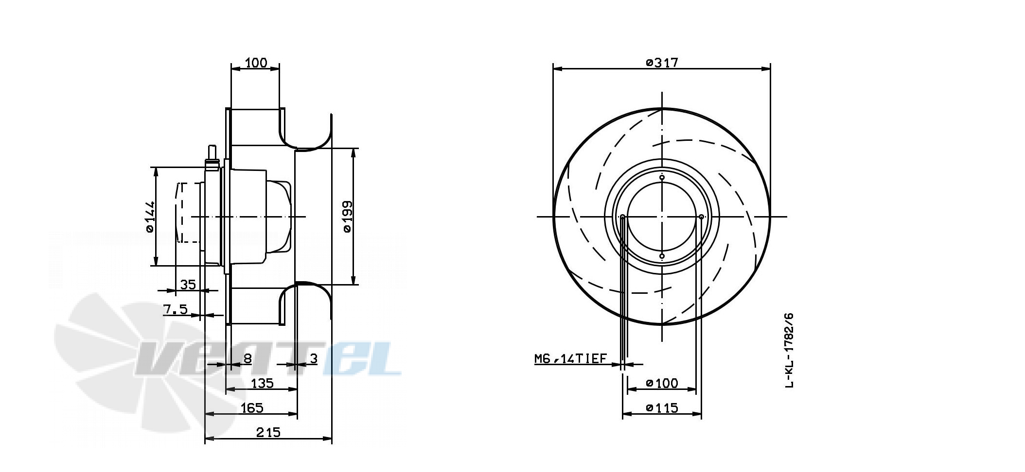 Ziehl-abegg RH31M-2DK.3I.1R - описание, технические характеристики, графики