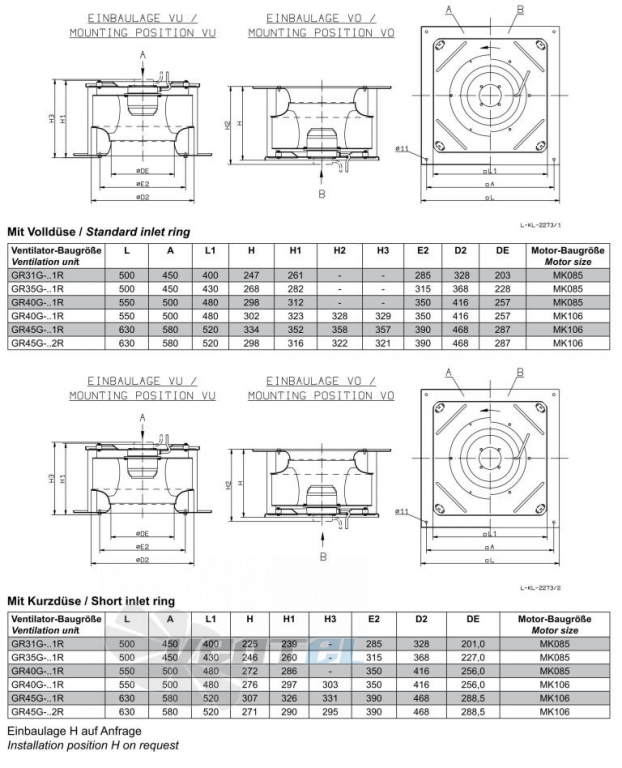 Ziehl-abegg GR31G - описание, технические характеристики, графики