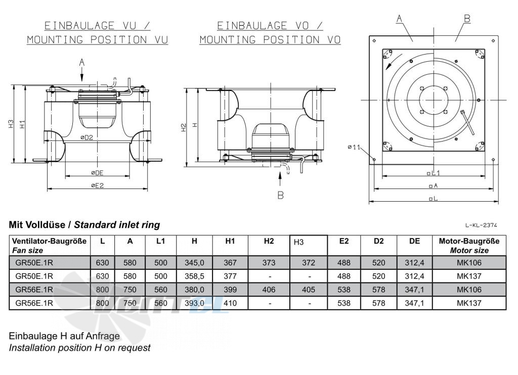 Ziehl-abegg GR50E - описание, технические характеристики, графики