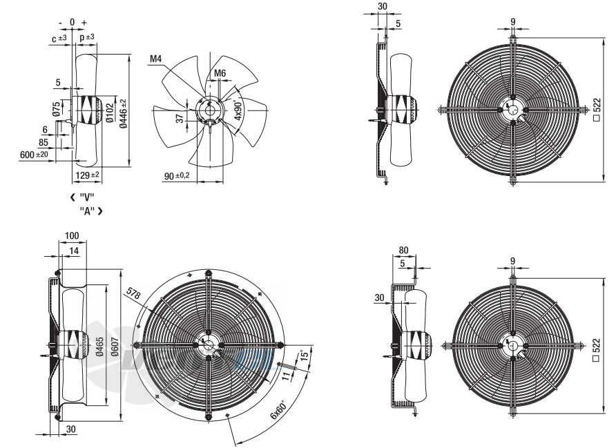 Ebmpapst W4E450-CP01-01 - описание, технические характеристики, графики