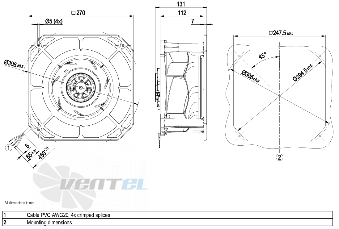 Ebmpapst K3G225-RE07-01 - описание, технические характеристики, графики