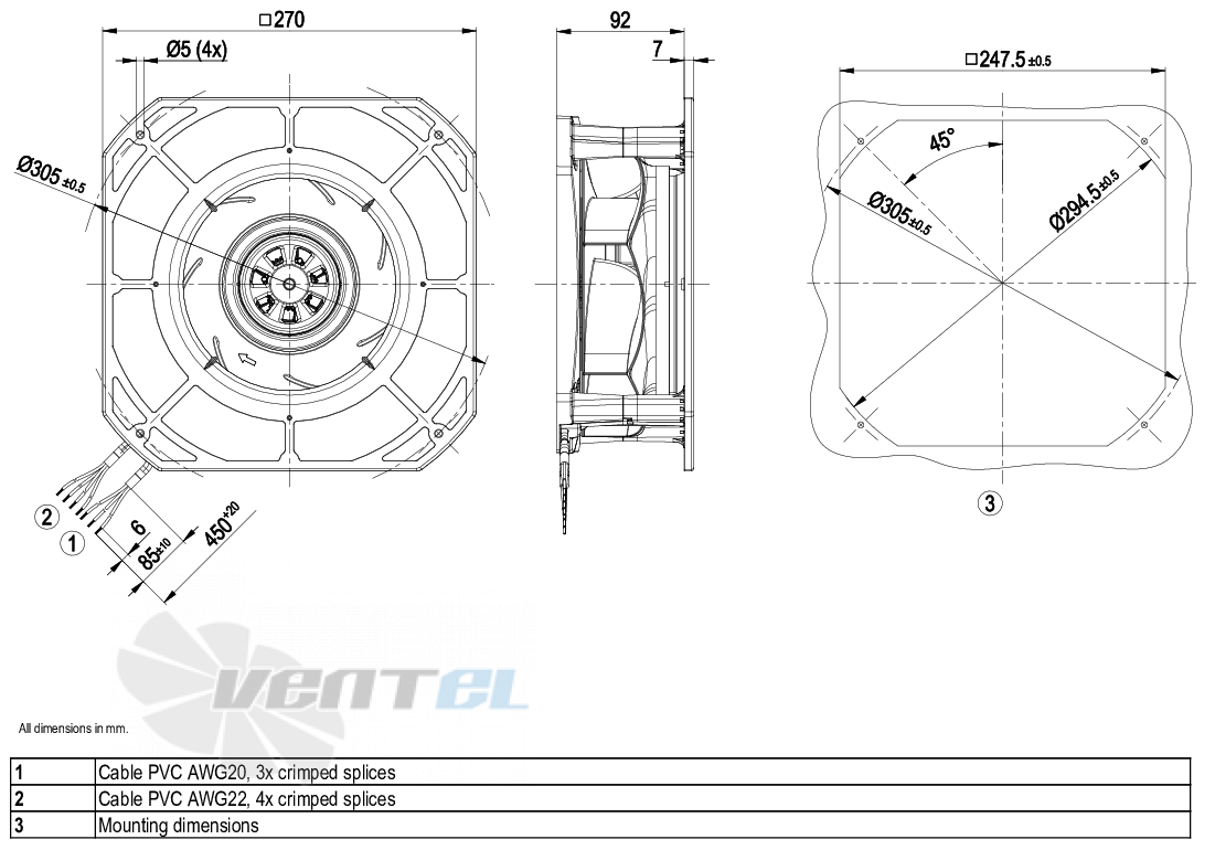 Ebmpapst K3G220-RC05-03 - описание, технические характеристики, графики