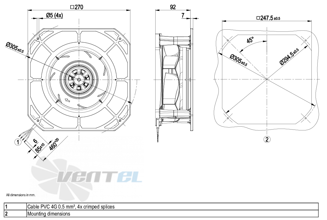 Ebmpapst K3G220-RC05-01 - описание, технические характеристики, графики