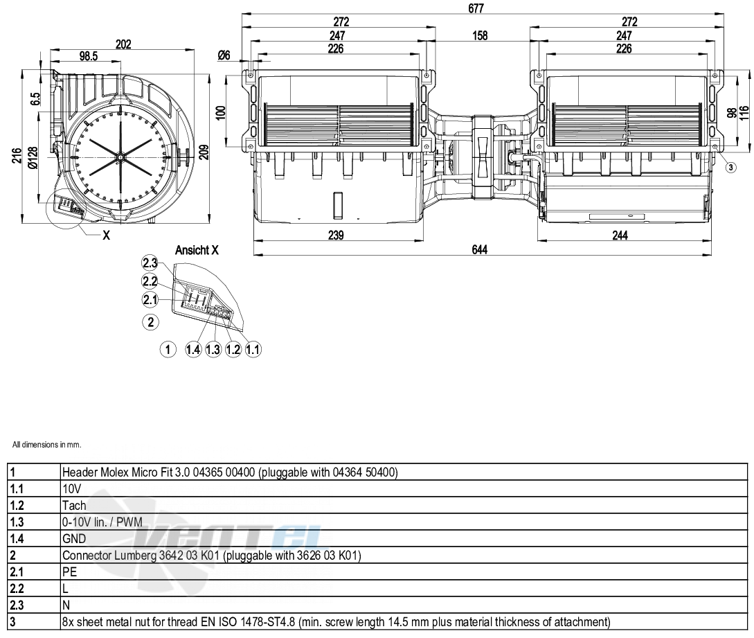 Ebmpapst K3G146-AC15-01 - описание, технические характеристики, графики