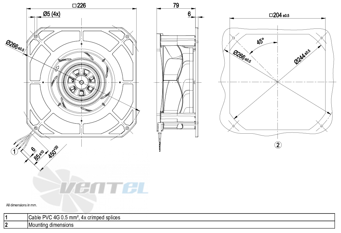 Ebmpapst K3G190-RB01-01 - описание, технические характеристики, графики