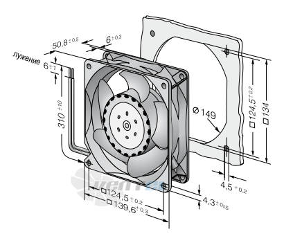 Ebmpapst 5314-2HP - описание, технические характеристики, графики