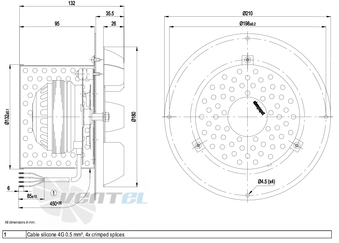 Ebmpapst R2E180-CF91-05 - описание, технические характеристики, графики