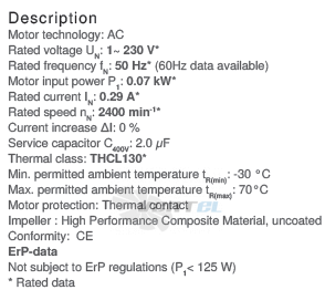 Ziehl-abegg RH19L-2EP-W6-1R - описание, технические характеристики, графики