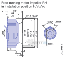 Ziehl-abegg RH22L-2EP-WC-2R - описание, технические характеристики, графики