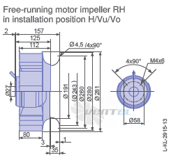 Ziehl-abegg RH28L-4EP-WC-2R - описание, технические характеристики, графики