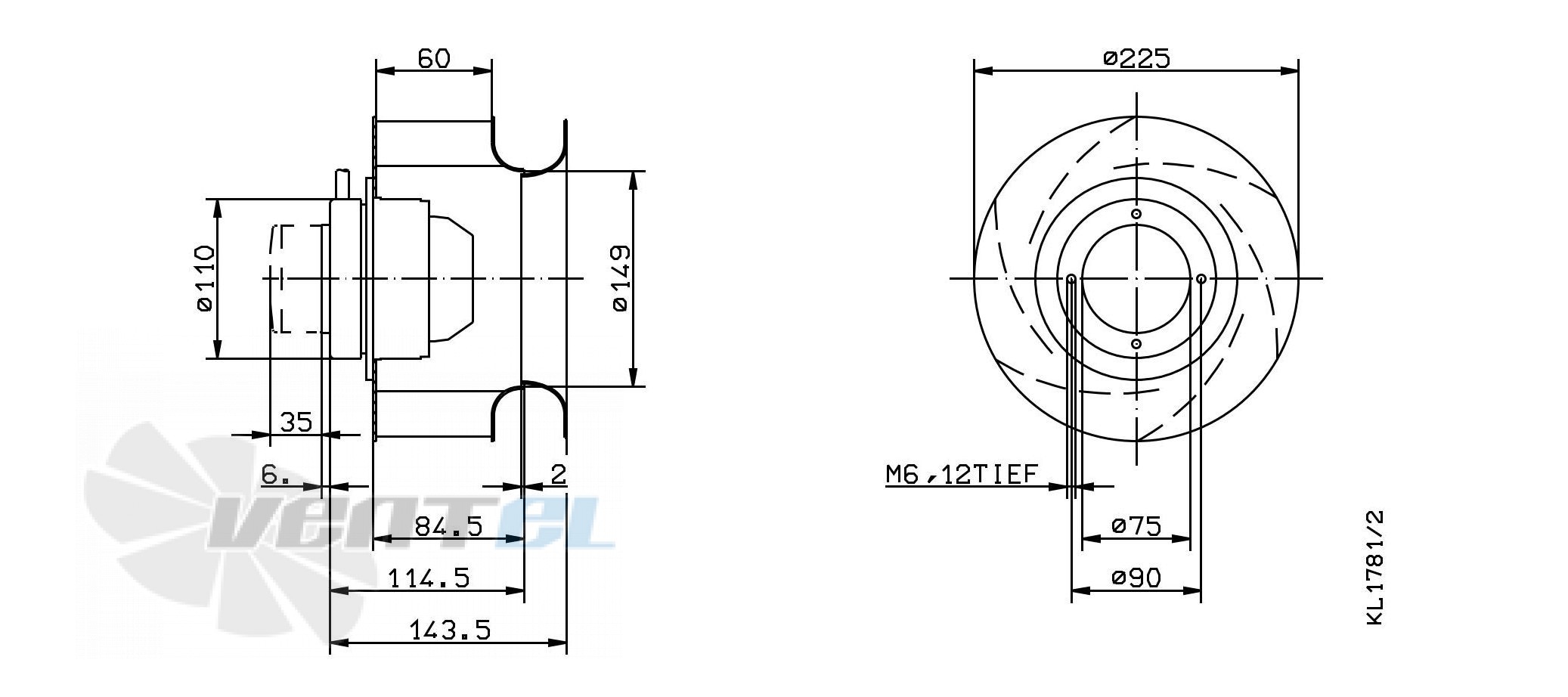 Ziehl-abegg RH22M-2DK.1B.2R - описание, технические характеристики, графики