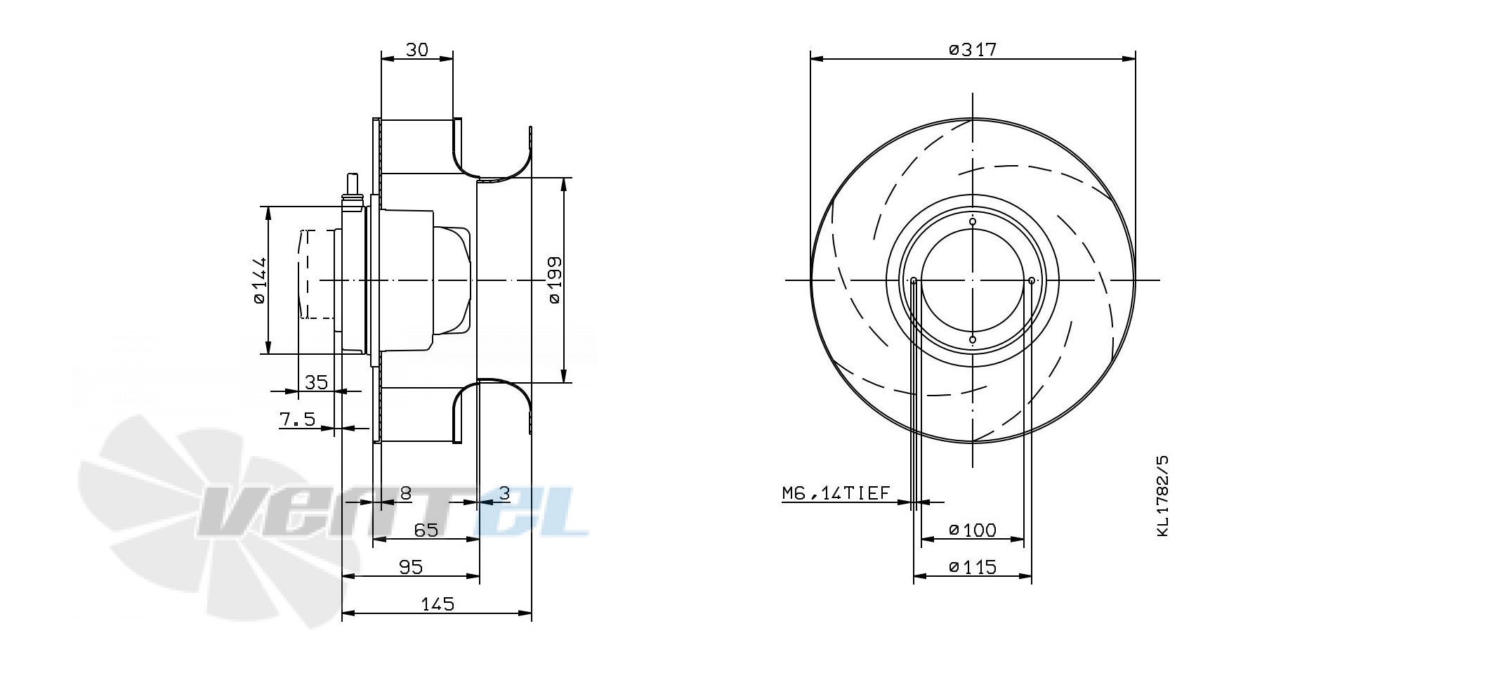 Ziehl-abegg RH31M-2DK.3B.3R - описание, технические характеристики, графики