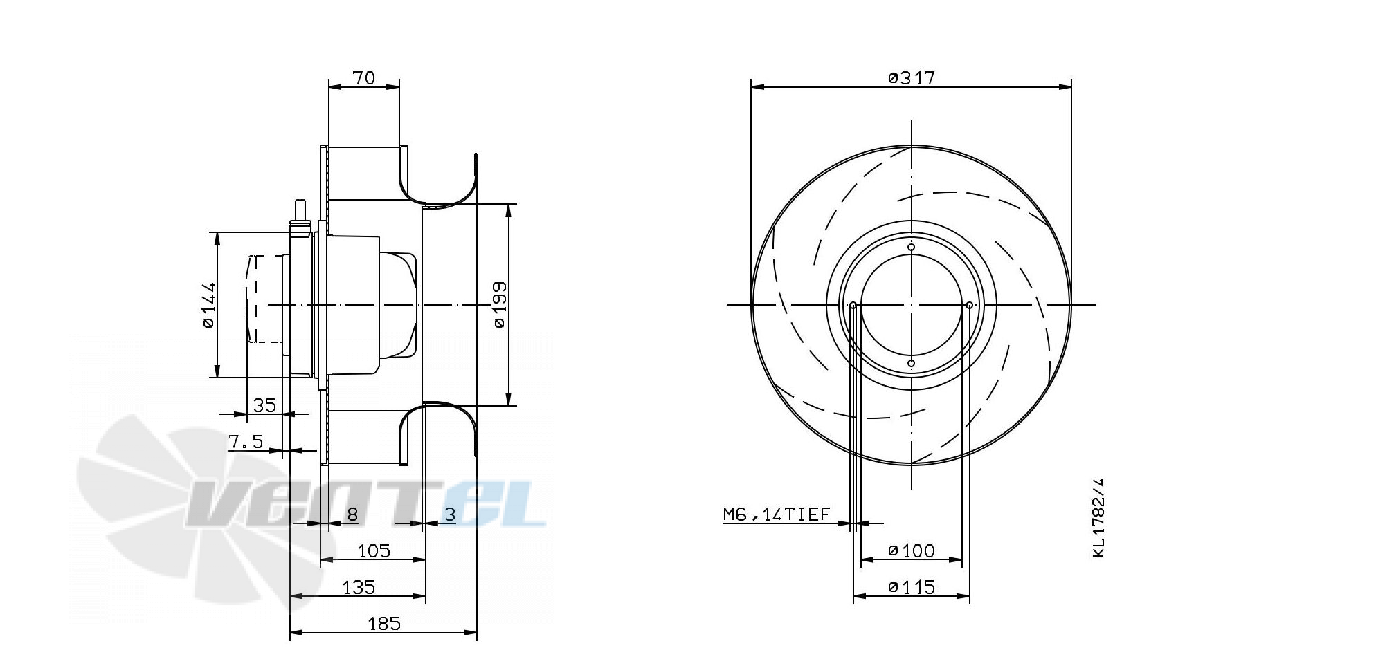 Ziehl-abegg RH31M-2EK.3F.2R - описание, технические характеристики, графики