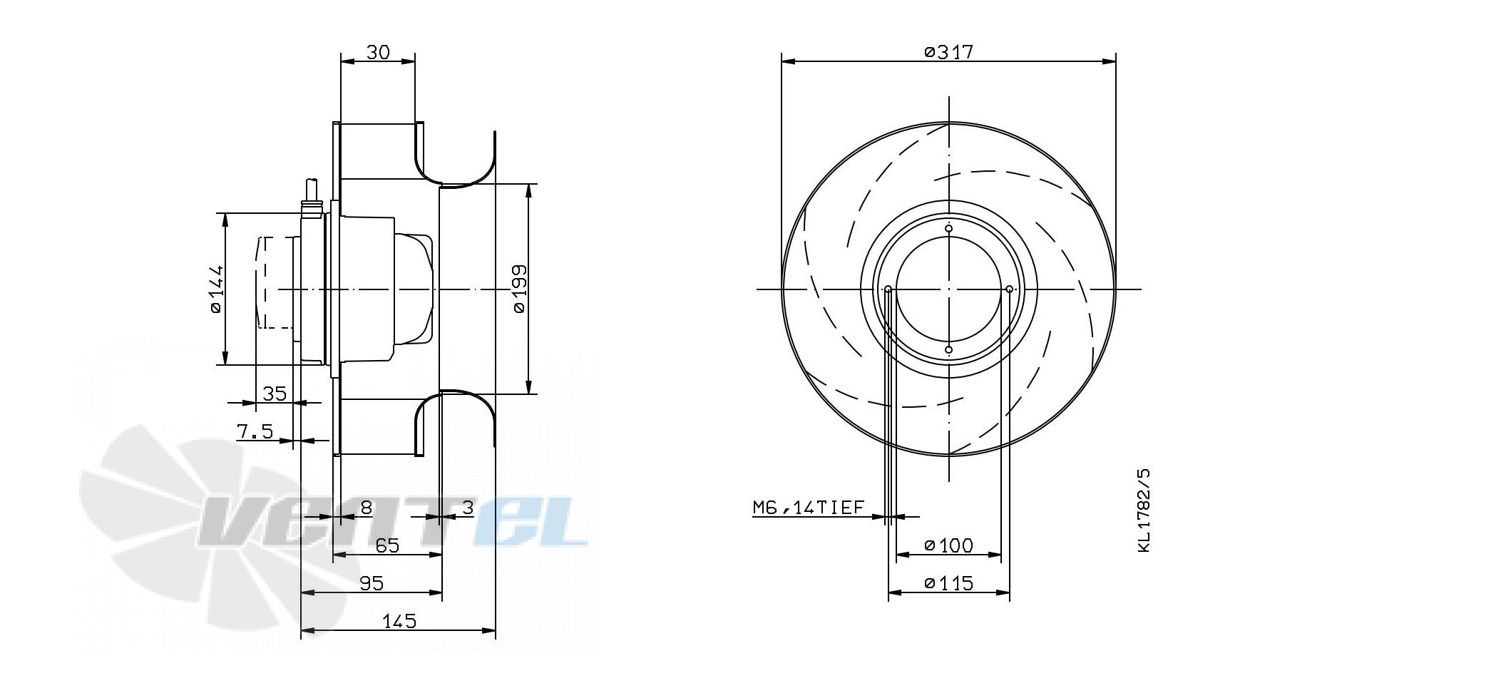 Ziehl-abegg RH31M-2EK.3F.3R - описание, технические характеристики, графики