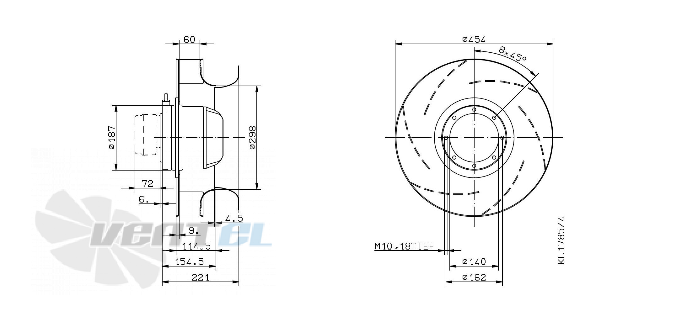 Ziehl-abegg RH45M-2DK.6K.2R - описание, технические характеристики, графики